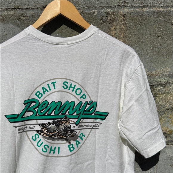 Vintage Crazy shirts Hawaii t shirt Benny’s Bait Shop Large 80s - Picture 1 of 5